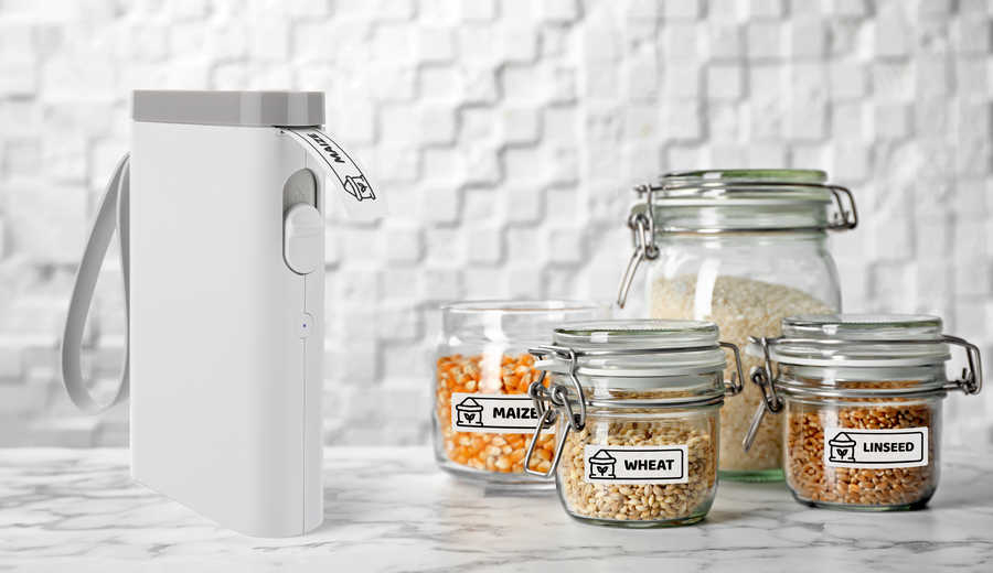 Etiketten Drucker Bluetooth Beschriftungsgerät Thermotransferdrucker Label Printer (PE110-pi) - Rosa