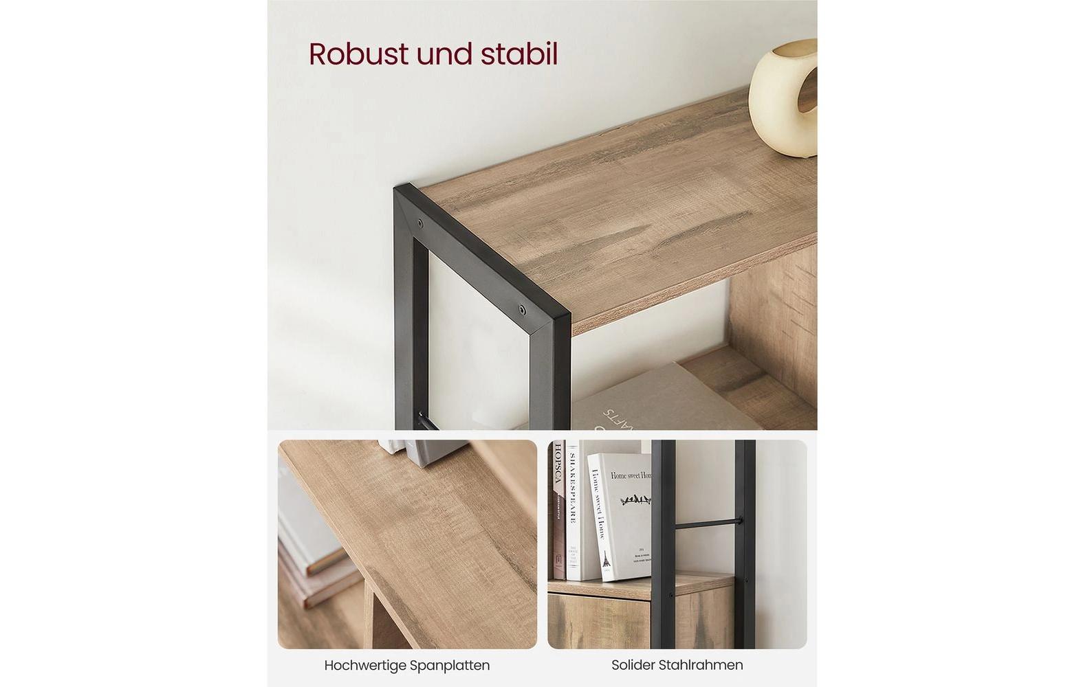 Regal 74 x 154.5 cm, Braun/SchwarzBücherregal