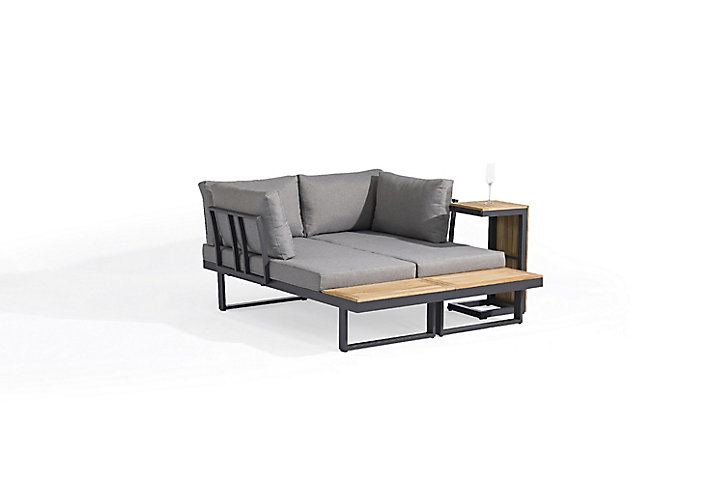 Salon de jardin bas Tokyo aluminium anthracite DCB Garden 4 personnes