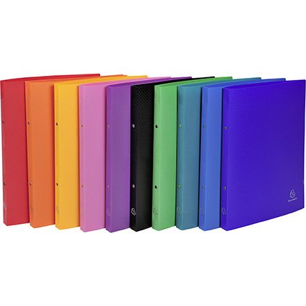Classeur 2 anneaux plastifié Exacompta Opak A4 - Dos 2 cm couleurs assorties