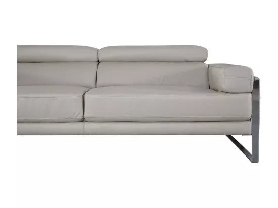 Canapé 2 places Cuir ALIYAH Beige - Angle Droit