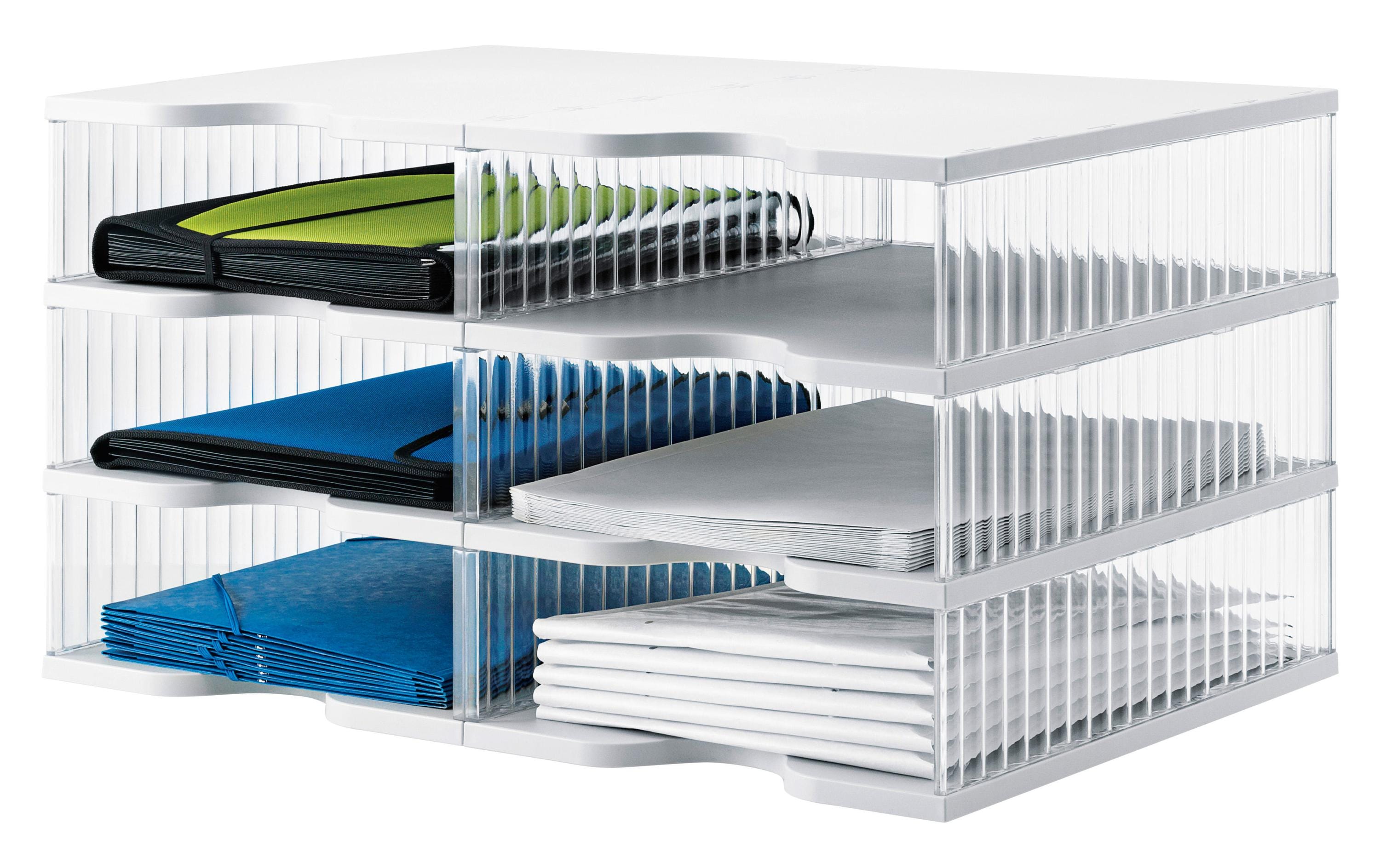 Dokumentenablage styropost Transparent, 6 Fächer<br>Styropost