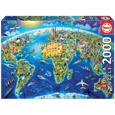 Educa Puzzle - Wahrzeichen der Welt, 2000 Teile