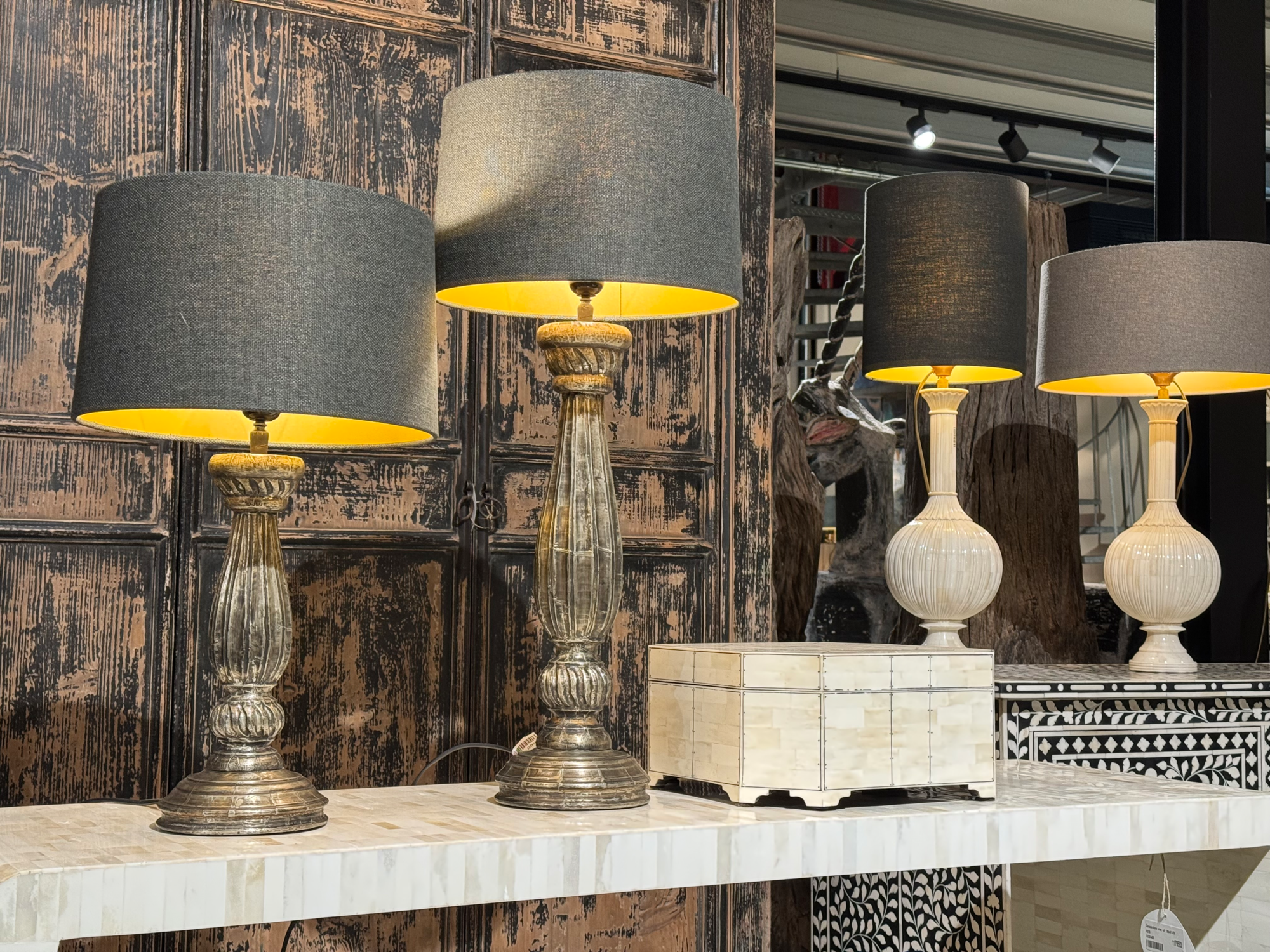 Lampvoet wit metaal uniek