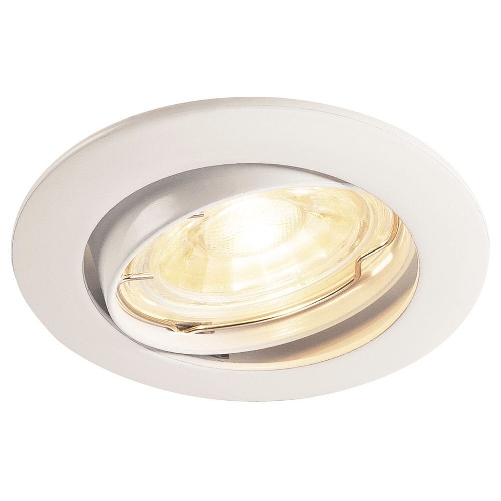 Pika GU10, plafondinbouwlamp, draaibaar, wit, max. 50W