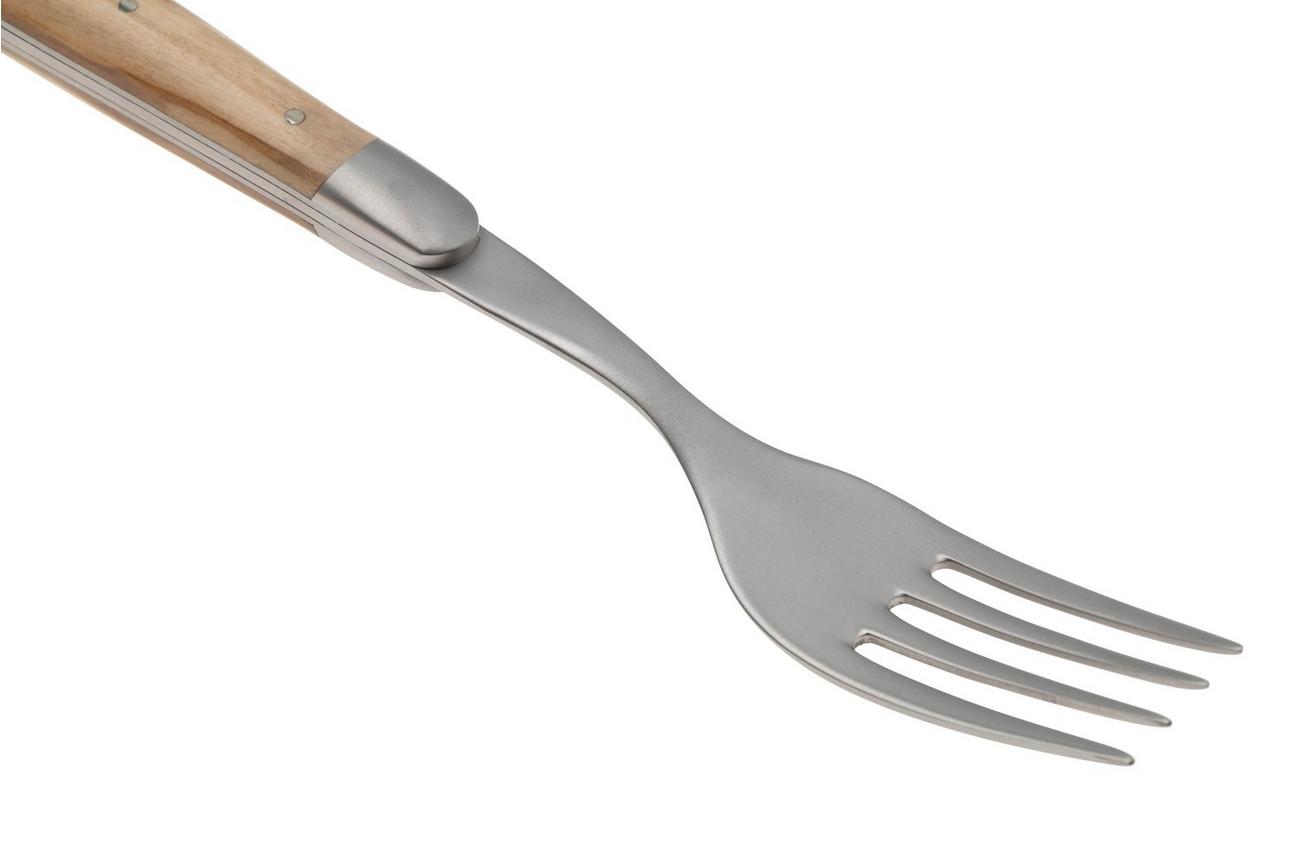 Forge de Laguiole Knife and Fork TF2MINOL Olive Wood, 2-delige bestekset, gematteerd