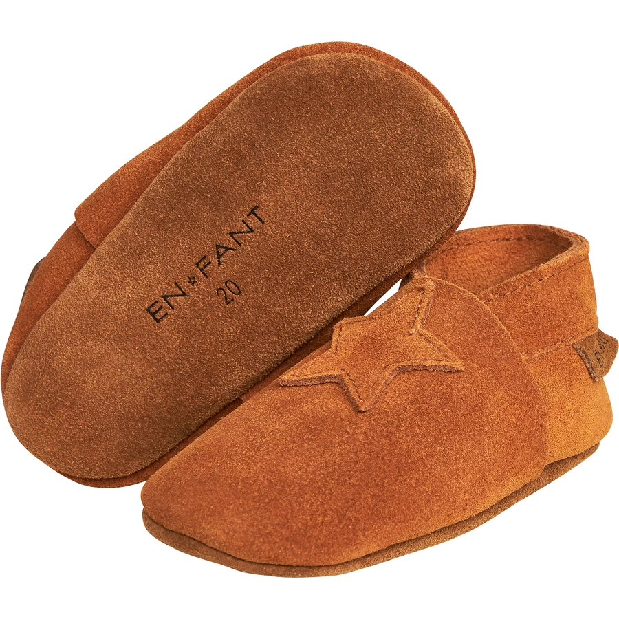 EN FANT Elastic Slipper Wildleder Leather Brown