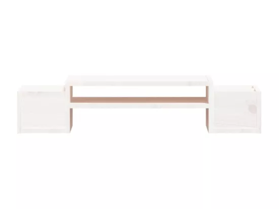 Support de moniteur Blanc 70x27,5x15 cm Bois de pin solide