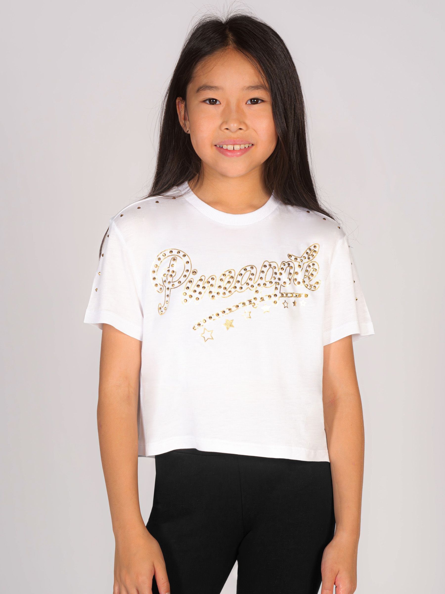 Stud Logo Girls Crop T-Shirt