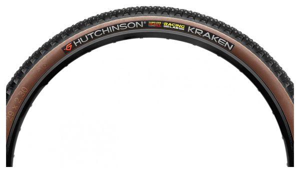Pneu VTT Hutchinson Kraken Racing Lab 29'' Tubeless Ready Souple Hardskin Race Ripost XC Flancs Beiges Tan