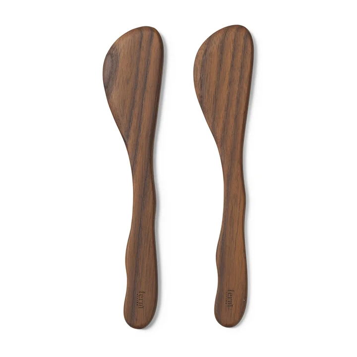 Ferm Living - Cairn Buttermesser, dunkelbraun (2er-Set)