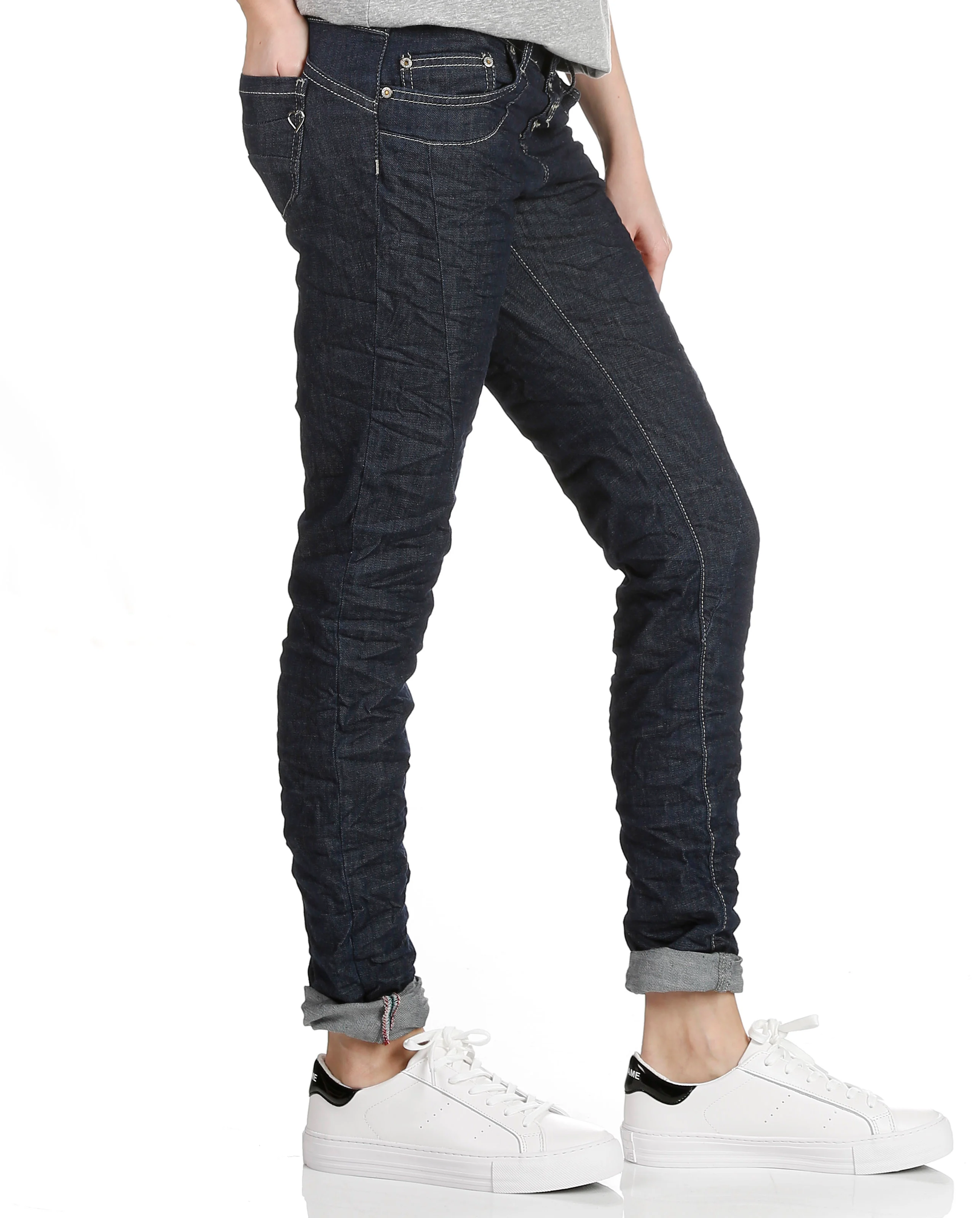 Jean slim taille normale boutonné | Bleu