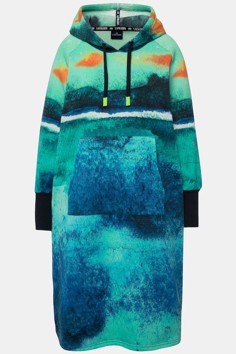 Kapuzen Sweatkleid bedruckt