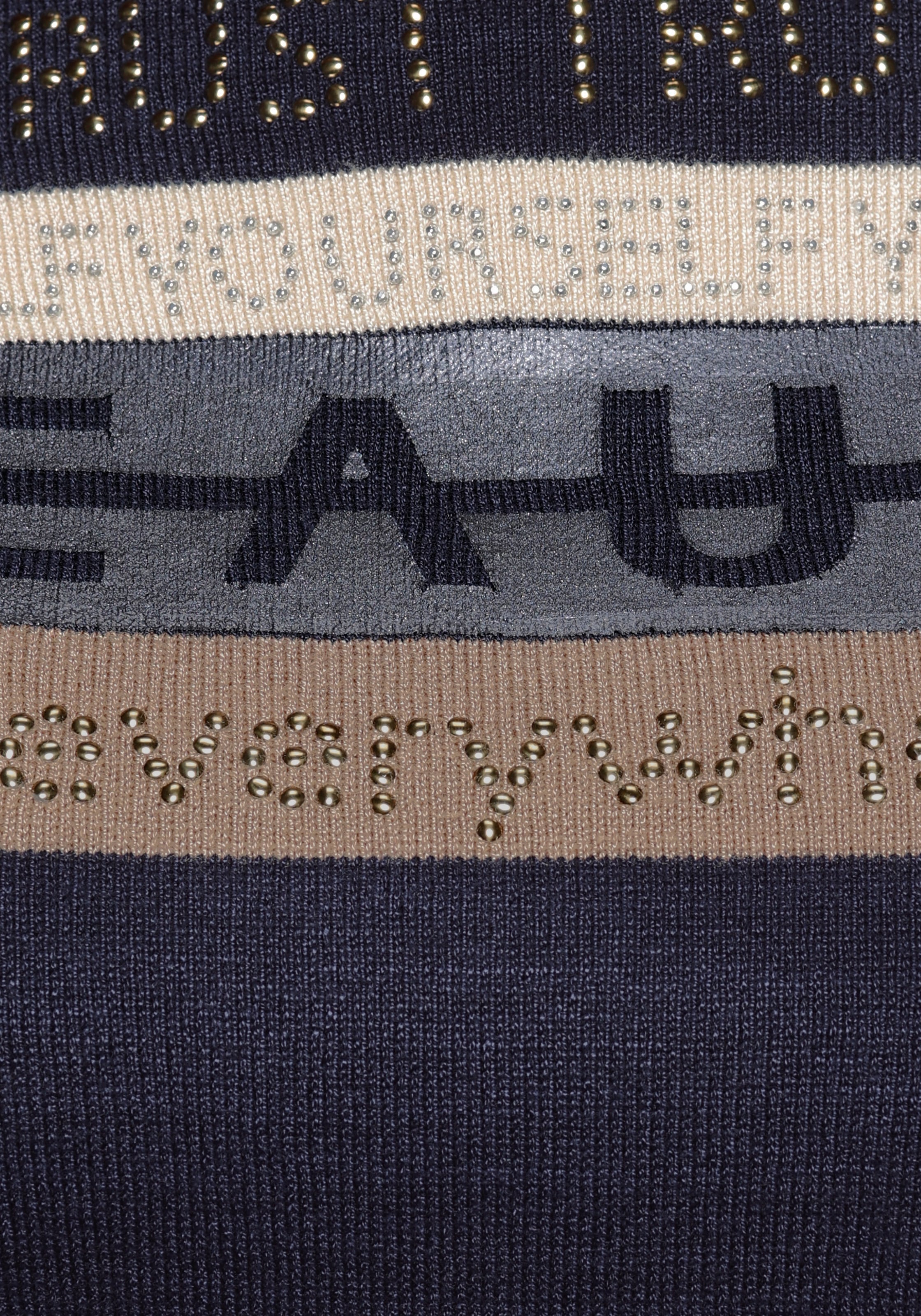 Laura Scott Strickpullover , in Streifen-Design mit Glitzersteinen