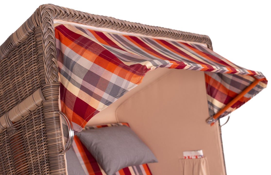 Strandstoel Nordstrand mahonie PE grijs design 584