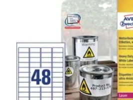 Etiketter Avery 45,7x21,2 mm hvid, holdbare, vandfaste - (20 ark x 48 stk.)