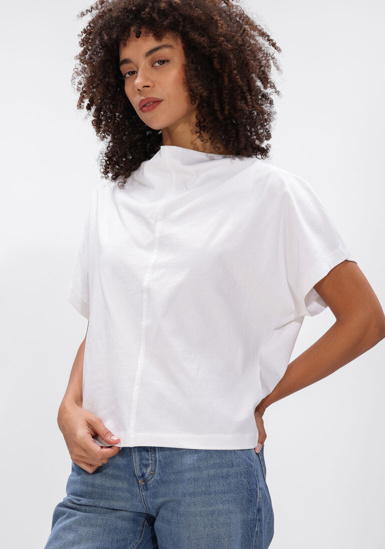witte closed t-shirt draped neck t-shirt