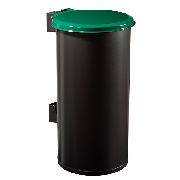 ROSSIGNOL Poubelle murale tubo - 80l - gris manganese / vert mousse