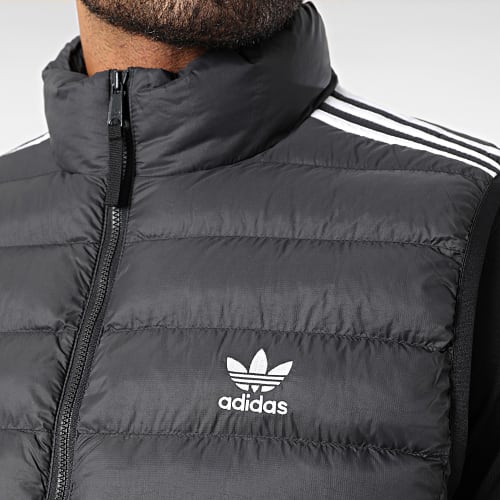 Doudoune Sans Manches A Bandes HZ0686 Noir