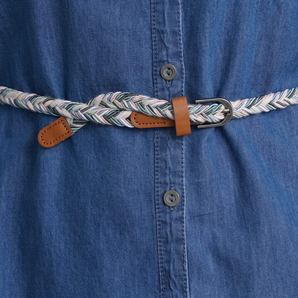 Gina Damen Jeanskleid in Denim-Optik blau
