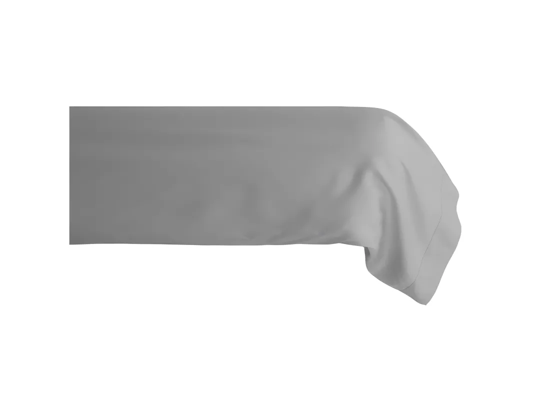 Taie De Traversin Percale Pur Coton 80 Fils/cm² Vent Du Sud - Acier - 43 X 190 Cm