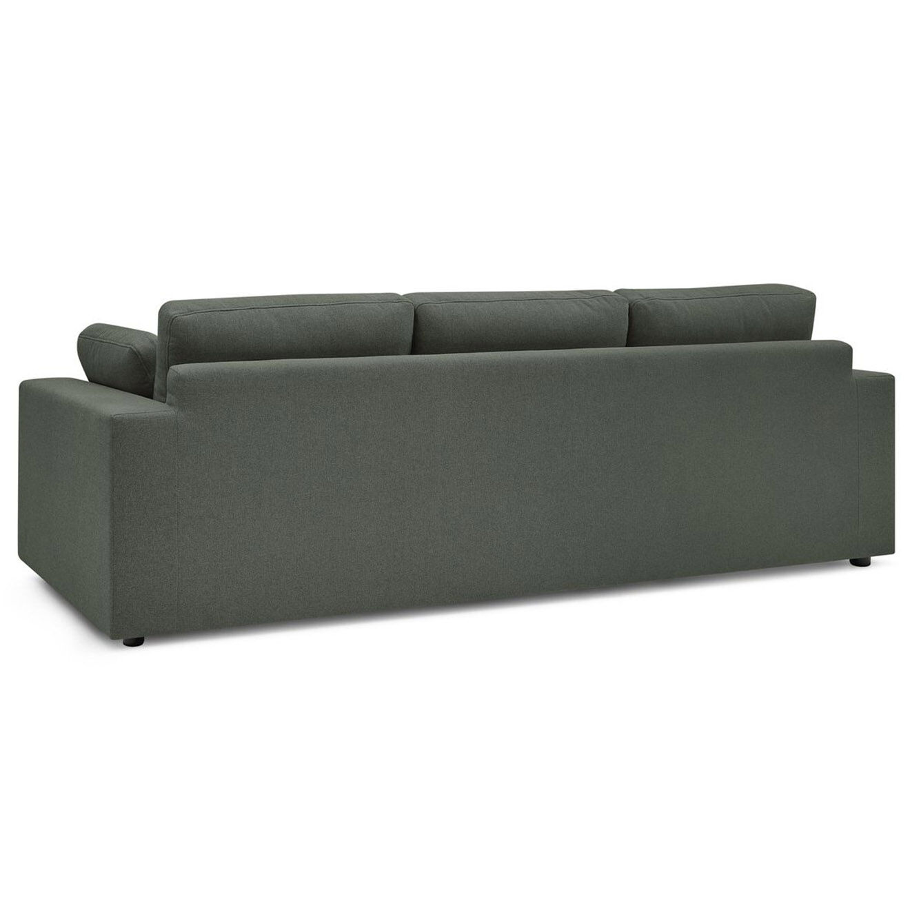 Bobochic Canapé droit fixe 3 places belair vert - 250x93x80 cm