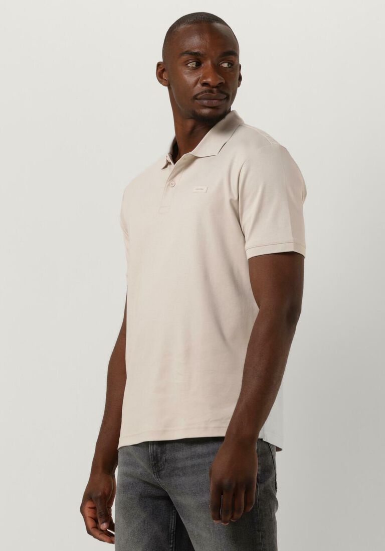 CALVIN KLEIN beige calvin klein polo smooth cotton slim polo