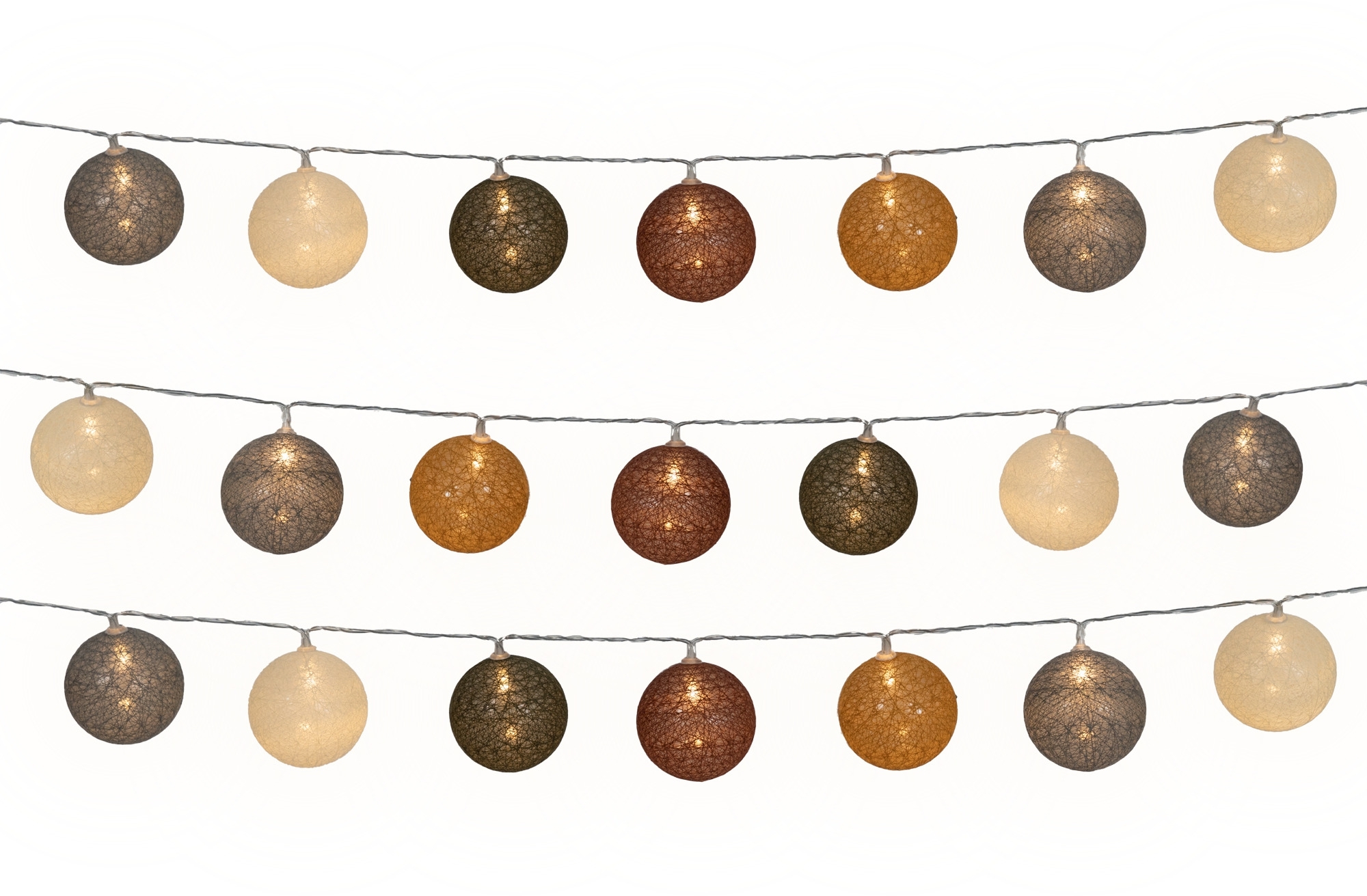Berger Cotton Sphere Lichterkette 20 LED Kugeln (Länge 2,3 m)