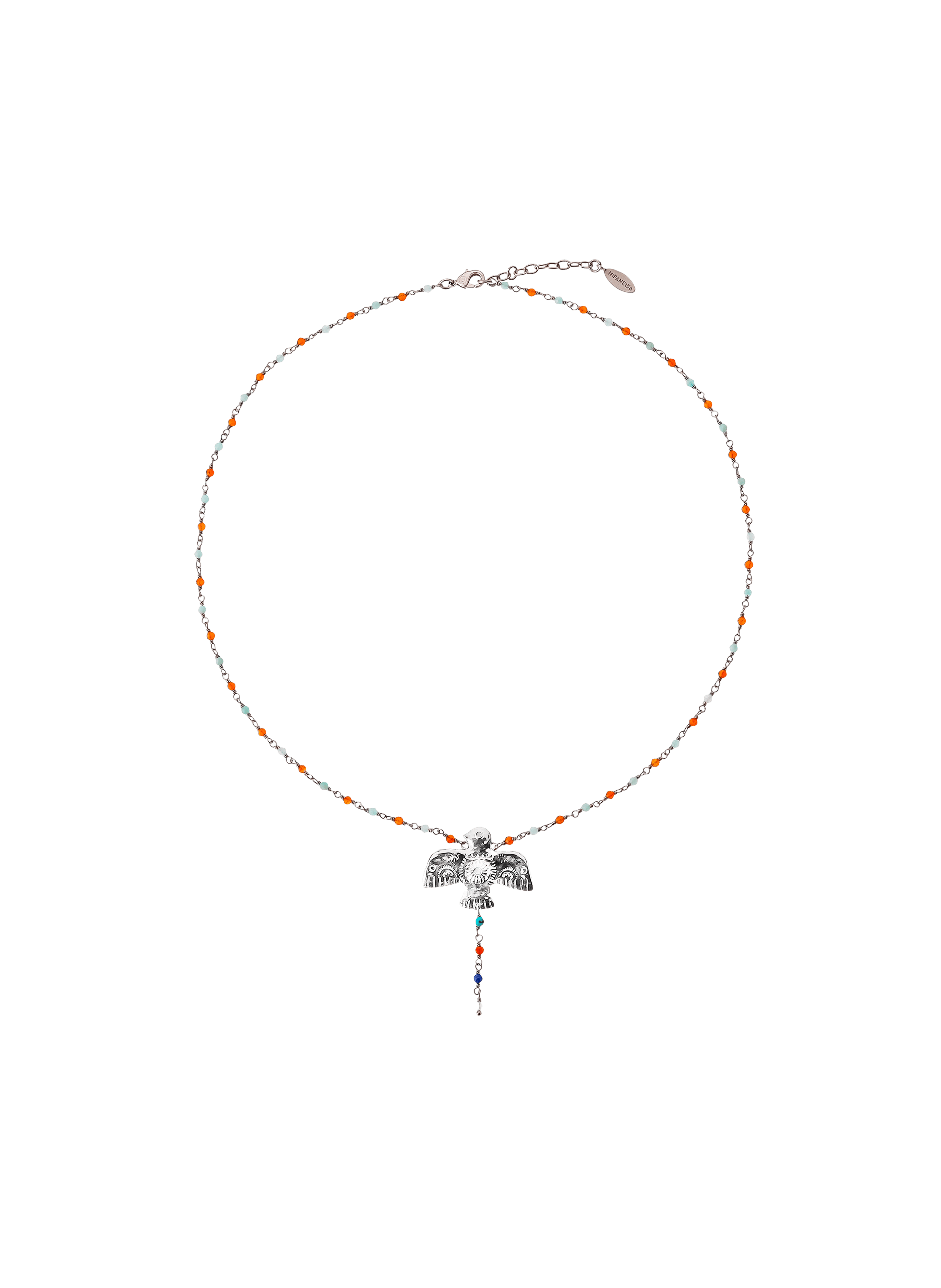 ROSARIA - Collier chaîne avec pendentif aigle en laiton argenté | Argent
