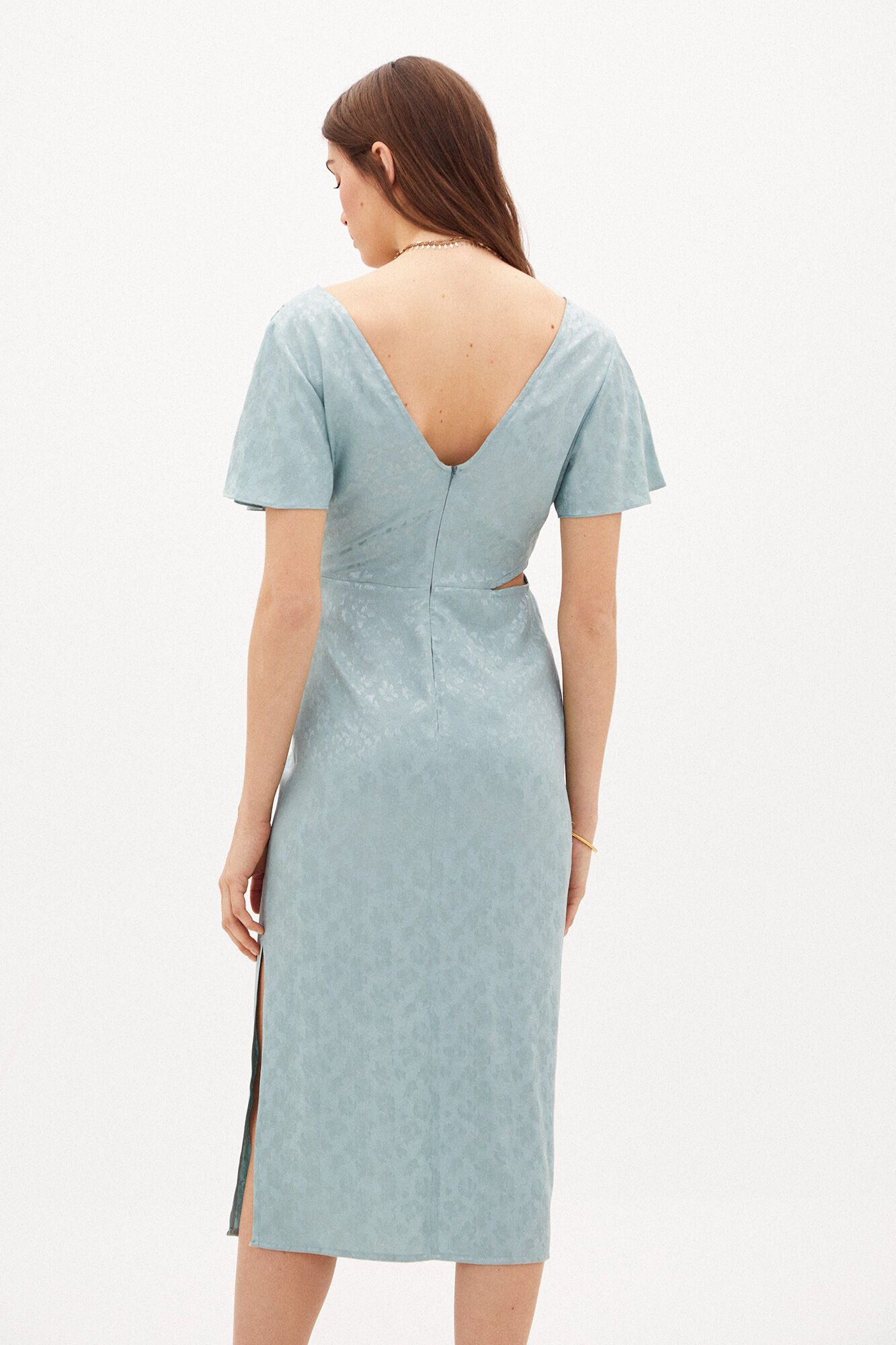 Vestido midi Salma Jacquard - Azul