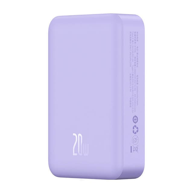 Powerbank Baseus Magnetic Mini 20000mAh, USB-C 20W MagSafe (lilla)