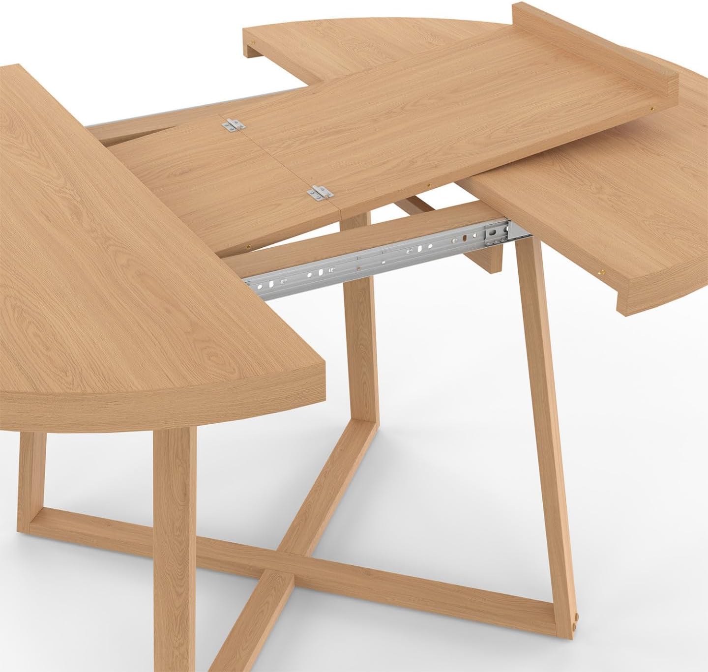 IDMarket - Ausziehbarer runder Esstisch Selma 4-8 Personen Holz Bucheffekt 110-150 cm