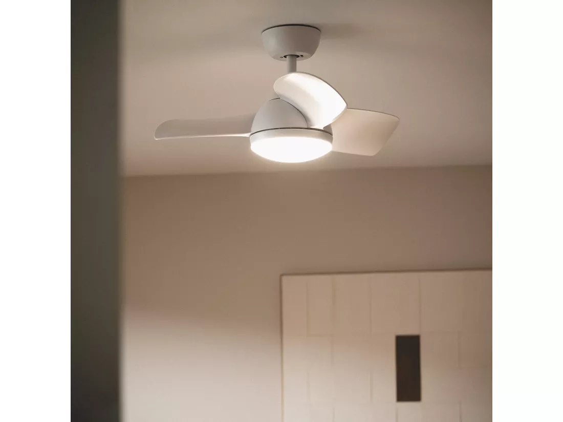 Ventilateur de Plafond Silencieux Poros 35W 76cm Motor DC Blanc Télécommande Avec lumière Non Blanc