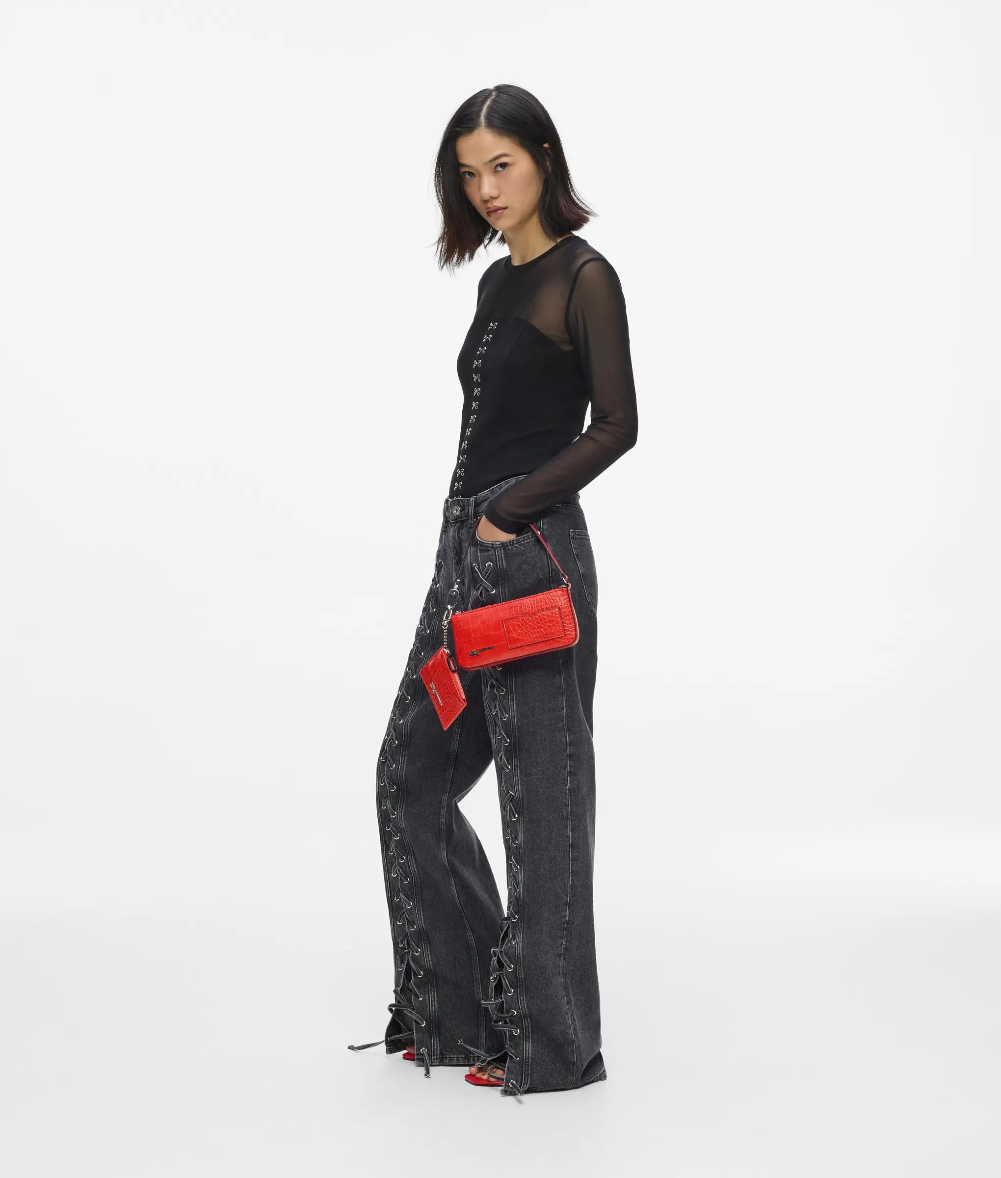 Multifunctionele kleine tas in croco look