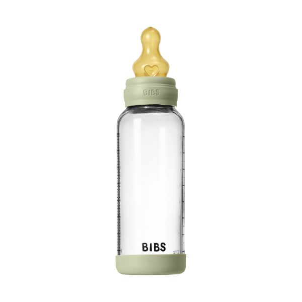 BIBS Fles - Medium Flow - 240 ml - Glas/Latex - Sage
