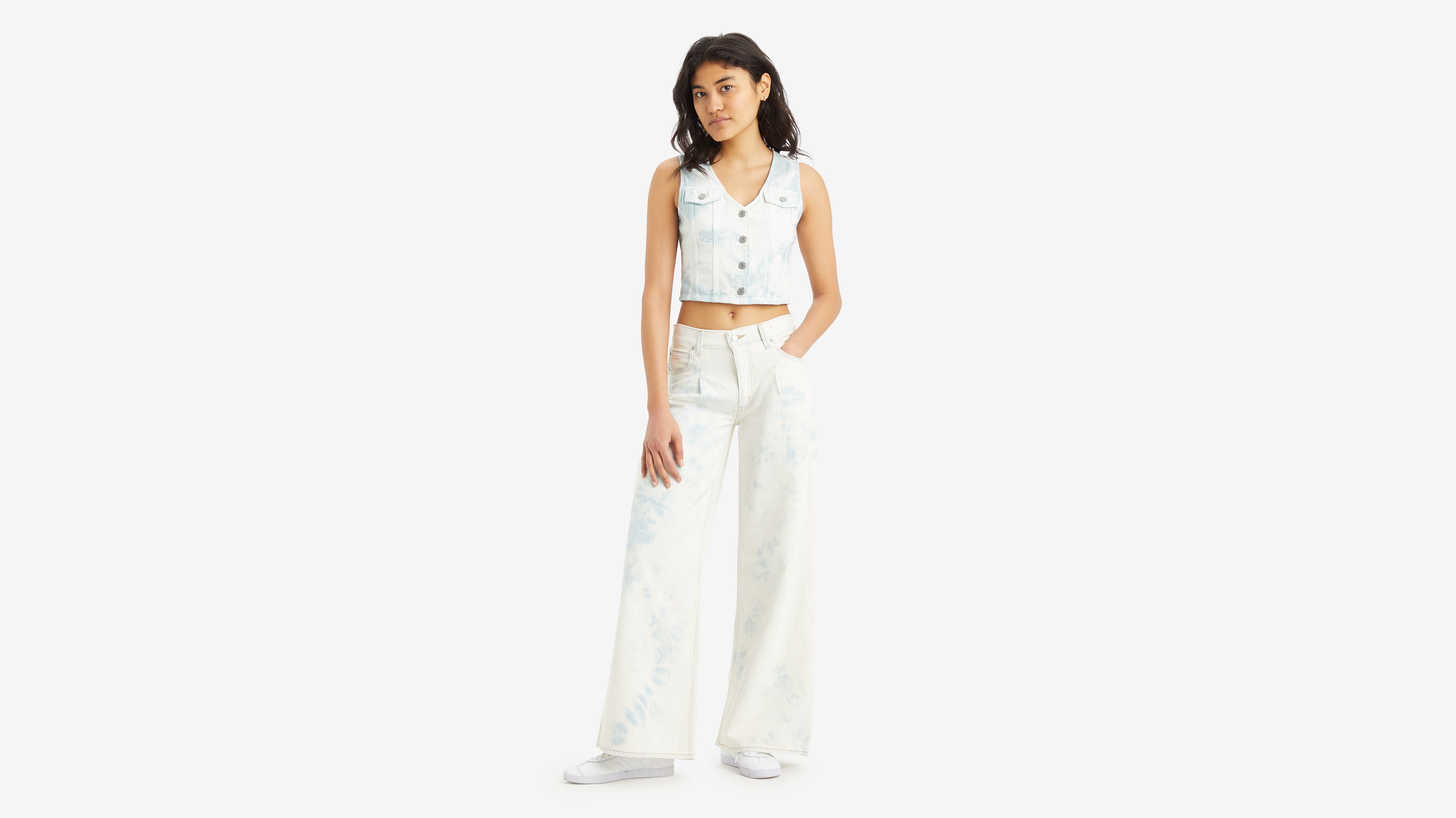 Jean Baggy Dad Wide Leg Lightweight - Maybe Blue Wl - Bleu
