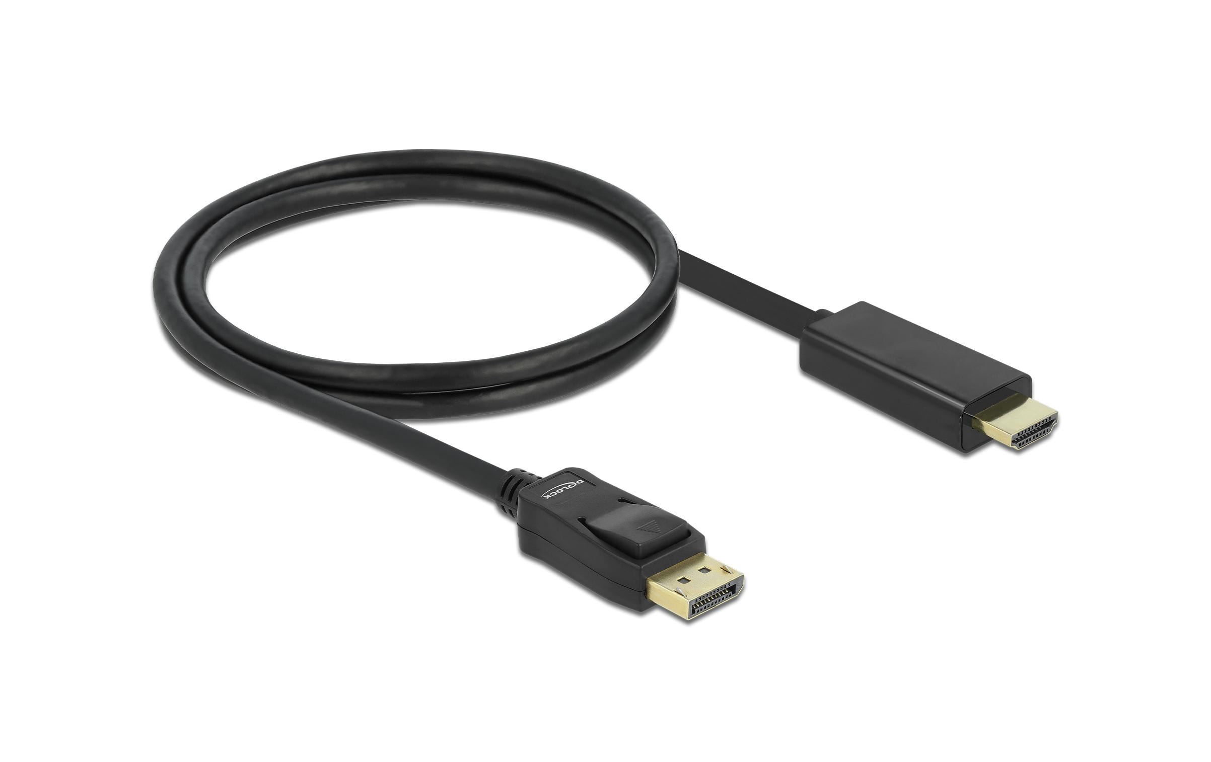 Kabel DisplayPort - HDMI, 1 mDelock Kabel DisplayPort 1.1 Stecker > High Speed HDMI-A Stecker Passiv 1 m schwarz