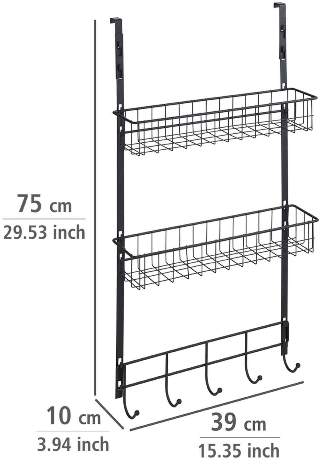 WENKO Türregal zum Einhängen für Bad & Küche, zusätzlicher Stauraum, Industrial Style