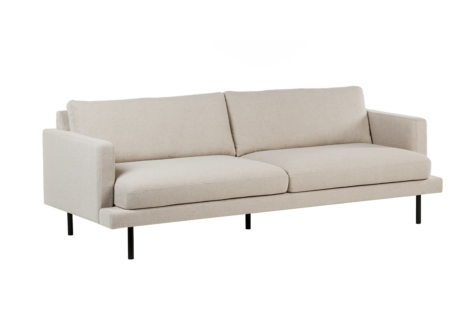 Newport 3-seter Tekstil Mia beige med sorte stålben