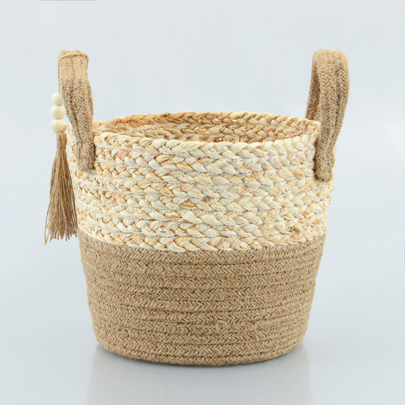 Panier de rangement 'Vahina' rond avec anses