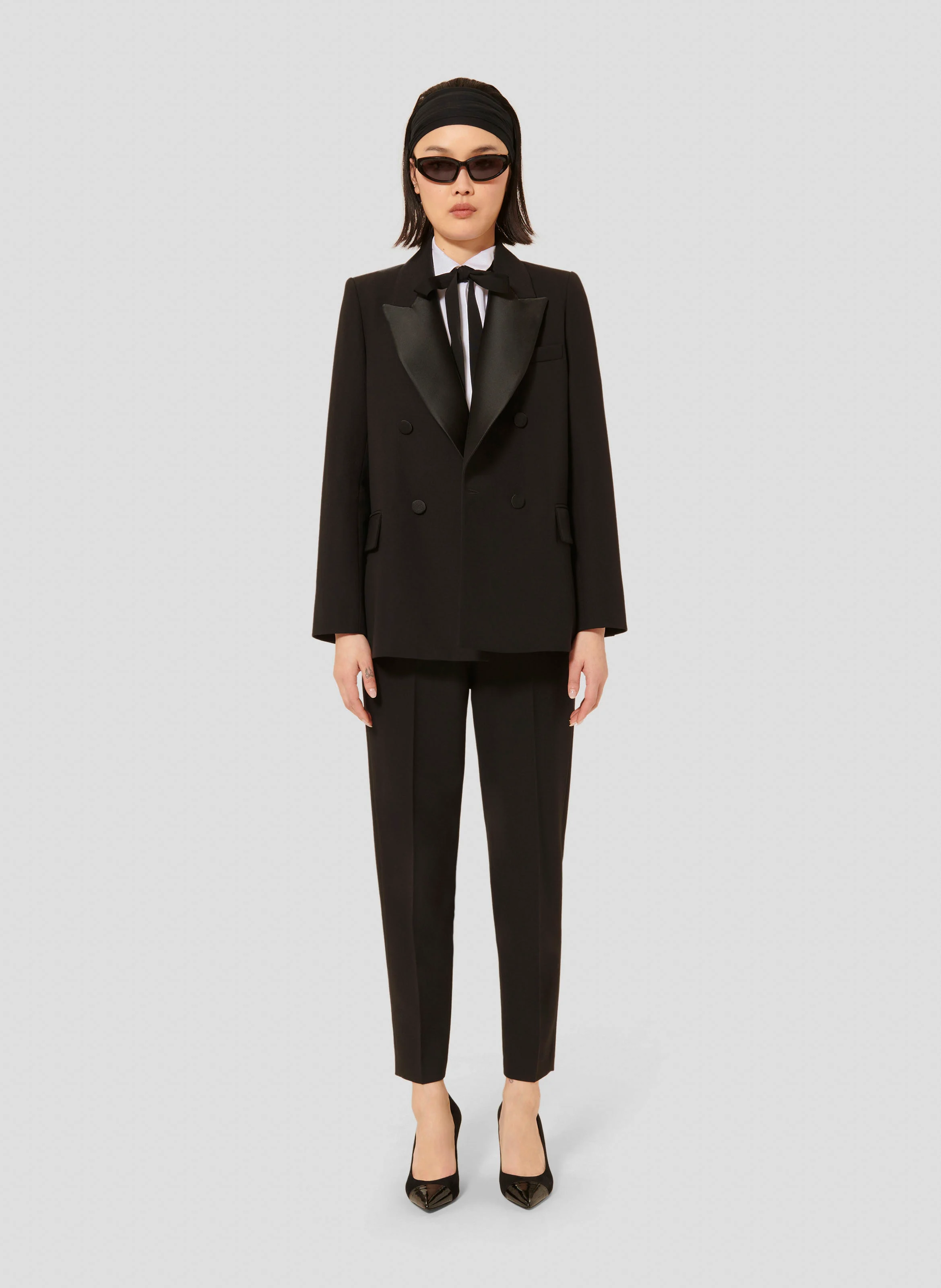 VALSON - Veste tailleur en fibres recyclées mélangées | Noir