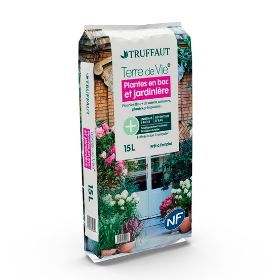 Terreau 'Terre de Vie®' pour plantes en bacs et jardinières- 15 litres