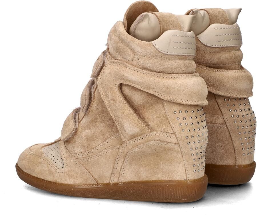 Bronx dames sneaker sleehak Jae-yy triple strap suede beige