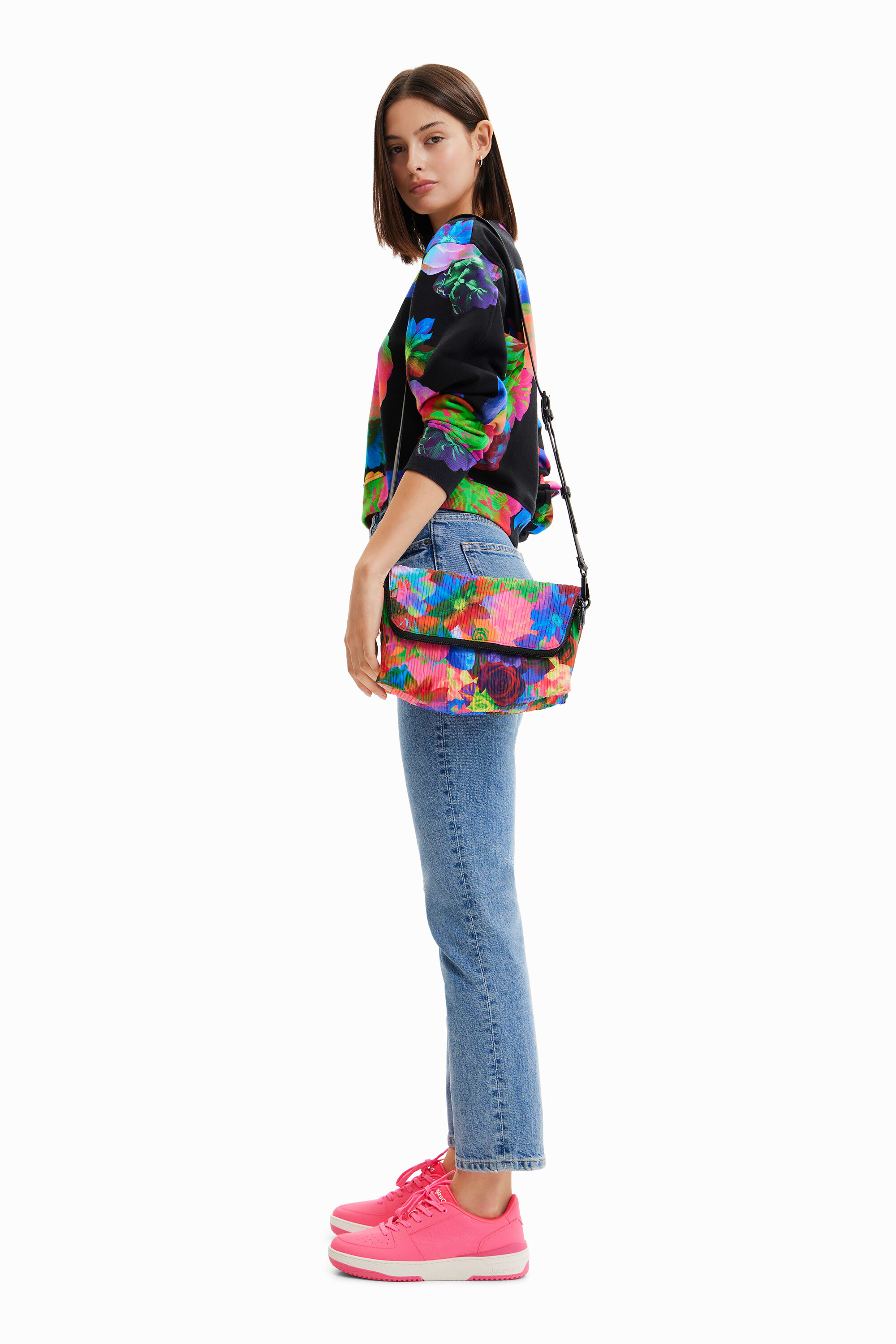 Sac à bandoulière moyen fleurs