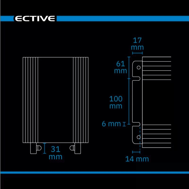 Ective TSI 15 Pro Sinus Wechselrichter mit Netzvorrangschaltung 12V 1500W