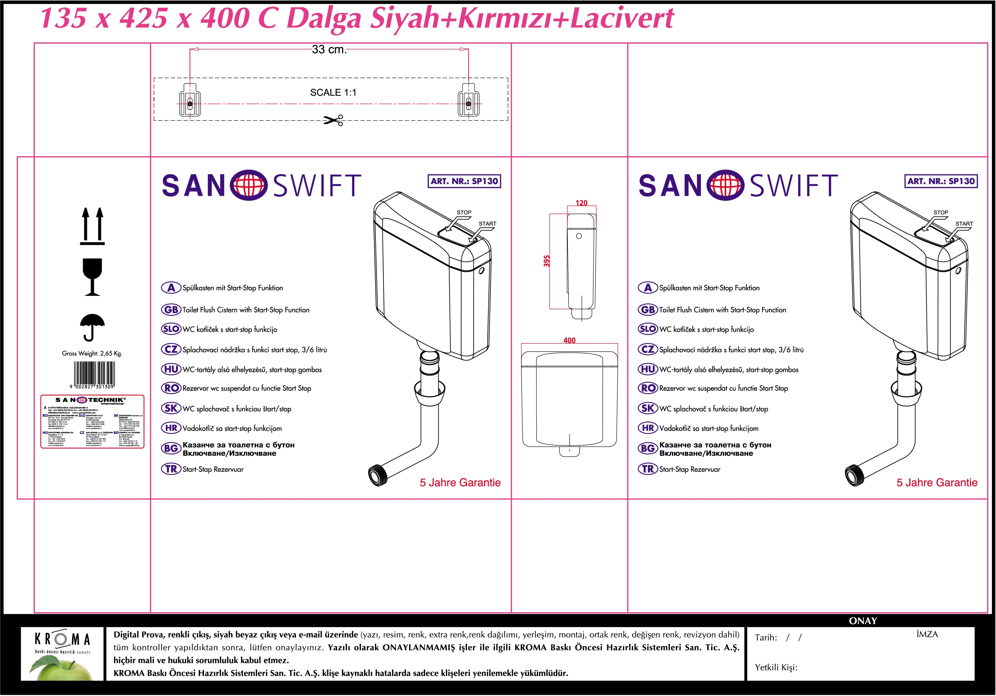Badstuber Sanoswift stortbak hangend reservoir start stop