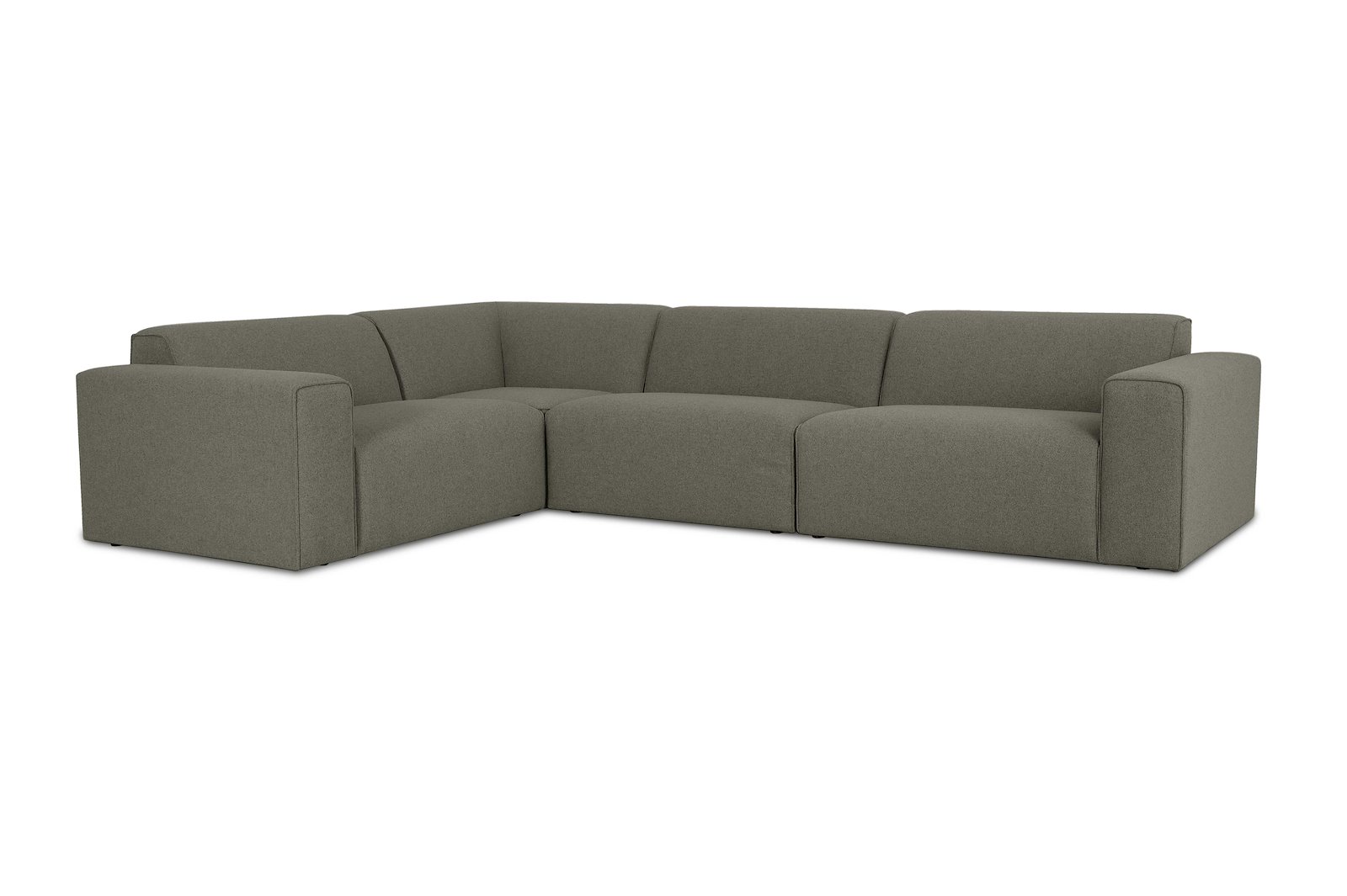 Styl hjørnesofa 1,5/3 hjørnesofa duo puter. Tekstil Mito 156 Hunter med sorte ben.