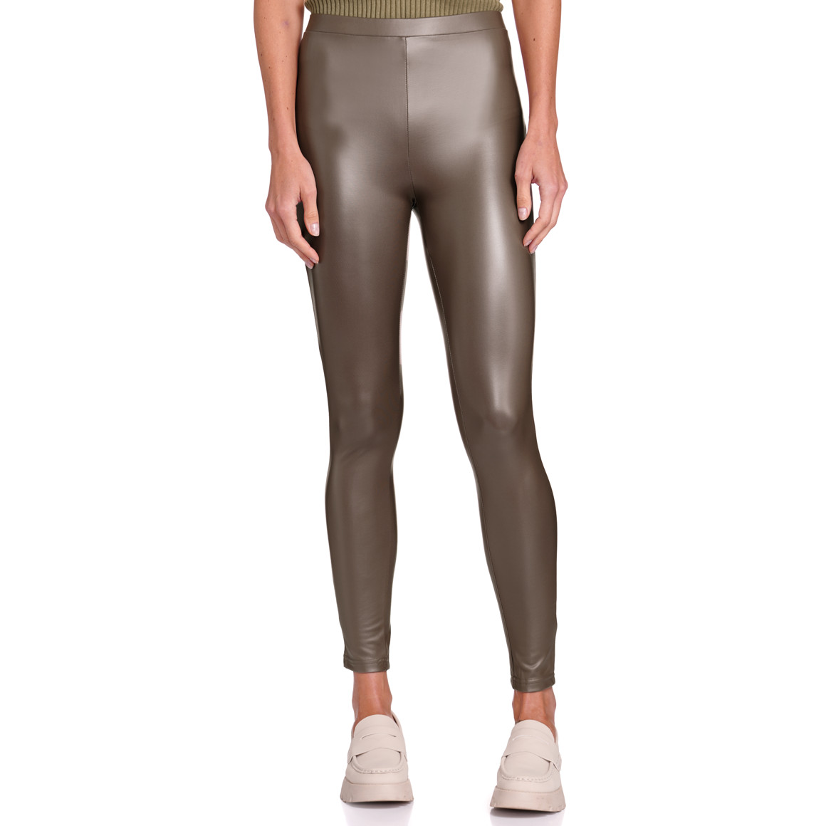 Gina Benotti Damen Leggings in Leder-Optik braun