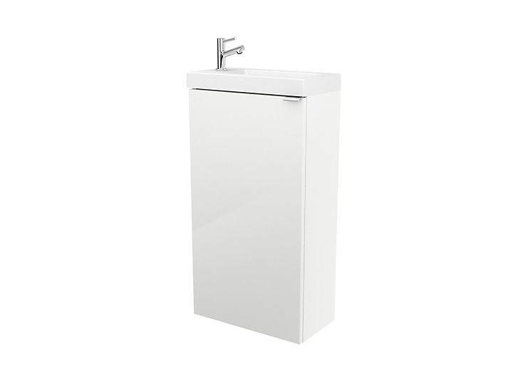 Meuble lave mains à poser GoodHome Imandra blanc L.44 x H.79 cm + plan vasque Beni