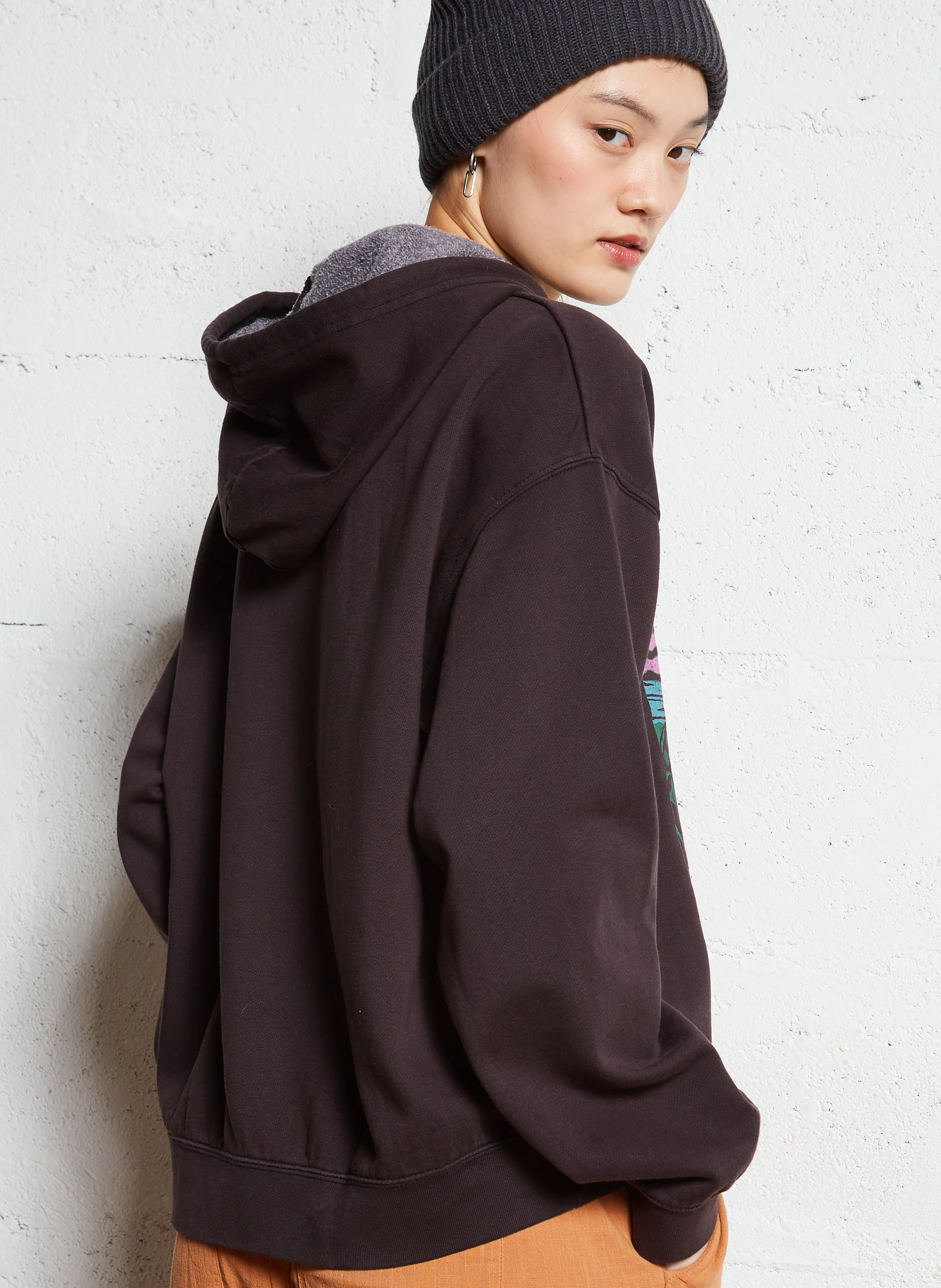KEEP IT UP - Sweat àcapuche oversize en coton mélangé | Noir